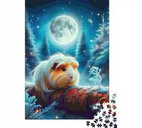 Bosque místico Delante Papel Rompecabezas 1000 Piezas Luna cobaya Adultos Grueso Educativo Animal Luna Puzzle decoración Pared 70x50cm/1000pcs