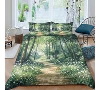 Bosque Natural Funda Nórdica 3D Impresa Microfibra Decoración Dormitorio Juego de Cama Senda Regalo Hogar Single（135x200cm）