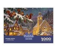 Bosque Negro alemán Cuckoo Clock Village Navidad Puzzle De Madera Impermeable DIY Puzzles De 1000 Piezas para Adultos Desafiante Y Estimulante Rompecabezas para Juegos Desafiantes