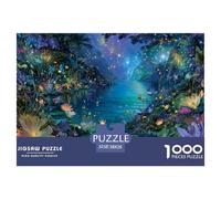 Bosque Nocturno de Ensueño Puzzle de 1000 Piezas Cartón para Adultos Paisaje Natural Misterioso Juego de Puzzle 1000 Piezas Decoración Relajante 38x26cm/1000pcs