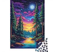 Bosque Nocturno de fantasía Puzzle De 1000 Piezas Puzzle Arte Puzzles para Adultos Y Niños para Adultos Y Niños Mayores 38x26cm/1000pcs