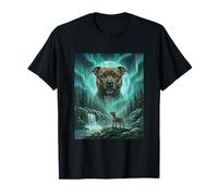 Bosque para Perros Pit Bull Aurora Borealis Northern Lights Camiseta