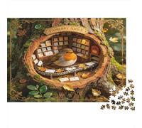 Bosque Petirrojo Puzzle para Adultos Puzzle de 1000 Piezas Biblioteca Dentro del Árbol Papel Juego de Puzzle 1000 Piezas Relajación Hogar Regalo 38x26cm/1000pcs