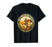 Bosque recolector de Hongos Salvajes Encuentra Club Camiseta gráfica económica, Hombre, Negro, L