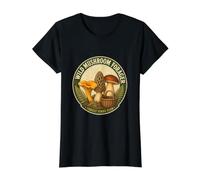 Bosque recolector de Hongos Salvajes Encuentra Club Camiseta gráfica económica, Mujer, Negro, XS