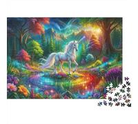 Bosque Unicornio mágico Rompecabezas 1000 Piezas De Cartón Grueso Juego De Rompecabezas Anti Estrés Adultos para Tiempo De Calidad En Pareja como Regalo Original 70x50cm/1000pcs
