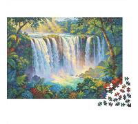 Bosque Waterfall Jigsaw Puzzles 1000Pc Reciclado Material Nature Scene Puzzle para Boy & Girl Fun Present & Actividad para Hogar Ideal para de Niño Birthday Gift 70x50cm/1000pcs