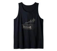 Bosquejo Canoa Lago Escena Camiseta sin Mangas