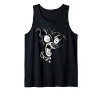 Bosquejo de cabeza de perro loco, divertido ciervo pinscher Camiseta sin Mangas
