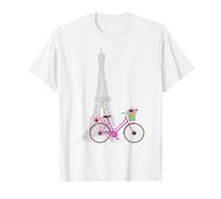 Bosquejo de la Torre Eiffel con una bicicleta a través de París Parisian Love Camiseta