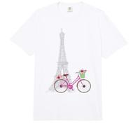 Bosquejo de la Torre Eiffel con una Bicicleta a través de París Parisian Love Comfort Colors Adult Heavyweight T-Shirt