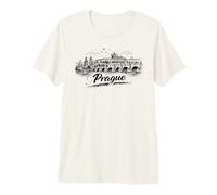 Bosquejo de Paisaje Urbano del Puente de Carlos de Pr Camiseta Premium