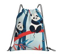 Bosques De Bambú Panda Bolsa con Cordón Fácil De Doblar Mochila Ajustable Bolsa De Gimnasia para Yoga Senderismo Viaje 36X42Cm