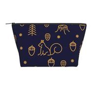 Bosques De Invierno Y Ardillas Estilo De Línea Azul, Bolsa de artículos de tocador Bolsa de Maquillaje Bolsa de cosméticos Bolsa de artículos de tocador de Viaje portátil