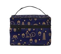 Bosques De Invierno Y Ardillas Estilo De Línea Azul, Bolsa de Maquillaje Bolsa de cosméticos Bolsa de Aseo de Viaje portátil Estuche para lápices
