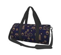 Bosques De Invierno Y Ardillas Estilo De Línea Azul, Bolsa de Viaje de Gran Capacidad, Bolso Redondo, Bolsa de Viaje Deportiva, Bolsa de Mano, Bolsa de Fitness