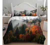 Bosques MontañAs Paisajes Fundas Nórdicas 220x220 cm Naturaleza Funda de Edredón 3 Piezas Microfibra Juegos de Cama Hipoalergénica Suave con Cremallera para Adultos + 2 Fundas de Almohada