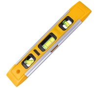 BOSREROY Nivel de torpedo de 9.1 pulgadas: cuerpo de aluminio, 3 viales, compacto, seguro, de mano