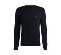 BOSS Jersey de mezcla de algodón con cashmere con aplique de logo - StyleKanovano_S, 50527583 Azul oscuro M