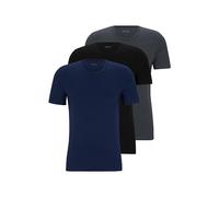 Boss 3-Pack Classic Logo Cotton T-Shirt Camiseta, Azul Marino Gris Oscuro Negro Suelo, XXL Hombres
