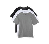Boss 3-Pack Crew Neck Cotton Jersey T-Shirts Camiseta, Bright White Light Pebble Grey Soil Black, S Hombres