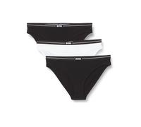 BOSS Paquete de tres braguitas de algodón elástico con logo en la cintura - Style3P BRIEF, 50510016 Blanco / Negro M