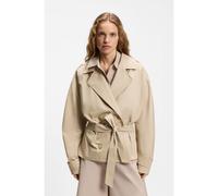 BOSS Abrigo corto con cinturón en popelín de algodón - StyleCanggu, 50555749 Beige claro 38