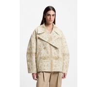 BOSS Abrigo cruzado con jacquard a cuadros - StyleChatur, 50553222 Beige estampado 34