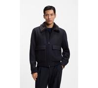 BOSS Abrigo de lana y cashmere con cuello de imitación de piel - StyleH-Charly-251, 50556629 Azul oscuro 52