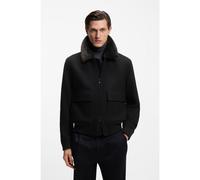 BOSS Abrigo de lana y cashmere con cuello de imitación de piel - StyleH-Charly-251, 50556629 Negro 98