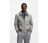 BOSS Abrigo de lana y cashmere con cuello de imitación de piel - StyleH-Charly-251, 50556629 Plata 50