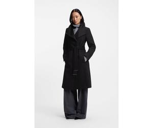 BOSS Abrigo formal con cinturón en lana virgen y cashmere - StyleCalegan, 50548490 Negro 38