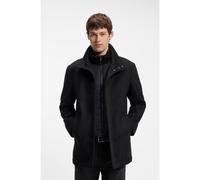 BOSS Abrigo formal en tejido italiano con cuello alzado - StyleH-Coxtan-Bib-264, 50571529 Negro 46