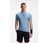BOSS Active Camiseta slim fit de jacquard a rayas con logo estampado - StyleTS_TOC Serve 1, 50559199 Celeste L