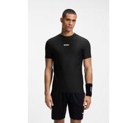 BOSS Active Camiseta slim fit de jacquard a rayas con logo estampado - StyleTS_TOC Serve 1, 50559199 Negro XL