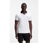 BOSS Active Polo slim fit con detalles de rayas de la marca - StylePL_TOC Serve 2, 50559200 Blanco XXL