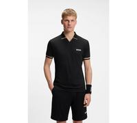 BOSS Active Polo slim fit con detalles de rayas de la marca - StylePL_TOC Serve 2, 50559200 Negro XXL