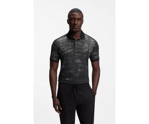 BOSS Active Polo slim fit con motivo en jacquard - StylePL_Active Repeat, 50558583 Gris oscuro XXL