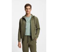 BOSS Active Sudadera regular fit a rayas en jacquard con capucha y cremallera - StyleKN_Active Push HD, 50553760 Oliva XL