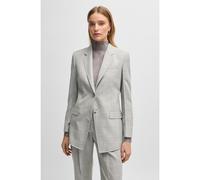 BOSS Americana regular fit en crepé de lana virgen a cuadros - StyleJacketa3, 50522590 Gris estampado 34