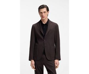 BOSS Americana slim fit de lino técnico lavable - StyleP-Hanry-WG-262, 50561959 Marrón oscuro 46