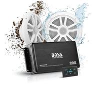 Boss Audio ask902b.6 500 W Amplificador de 4 canales Bluetooth y un par de 180 W Altavoz Marino en Juego
