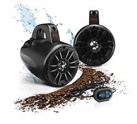 BOSS Audio Systems BM40AMPBT ATV UTV Waketower Sistema de altavoces - Bluetooth, 500 vatios de potencia por par, woofer de 4 pulgadas, rango completo, 2 vías, grado marino, resistente a la intemperie,