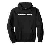 Boss Babe Energía Sudadera con Capucha, Unisex para Adultos, Negro, S