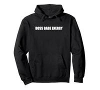 Boss Babe Energía Sudadera con Capucha, Unisex para Adultos, Negro, XL