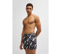 BOSS Bañador con cordón en la cintura y estampado integral - StyleVibe, 50518968 Gris oscuro M