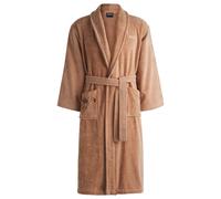 BOSS Batín de algodón con detalles florales bordados - StyleMIDNIGHT Bath robe L, KIM-MIDNIGHT Marrón claro S