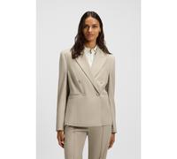 BOSS Blazer slim fit en sarga de lana virgen - StyleJiamia, 50543280 Beige claro 40