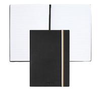 BOSS Cuaderno A5 de piel sintética negra con goma a rayas de la marca - StyleNotebook A5 Iconic Black Lined, 58122609 Negro pcs.