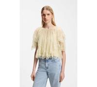 BOSS Blusa con capa mini y ribetes de encaje - StyleC_Bennedy, 50564694 Amarillo claro 36